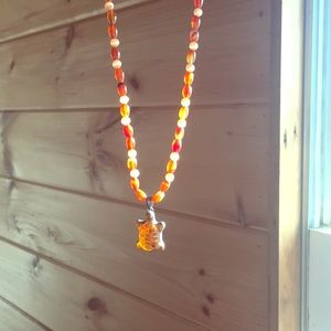 Amber Turtle Island Necklace